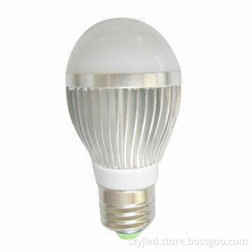 3W High Power E27 LED Bulb with 100 to 240V AC Input Voltage and 240lm Luminous Flux